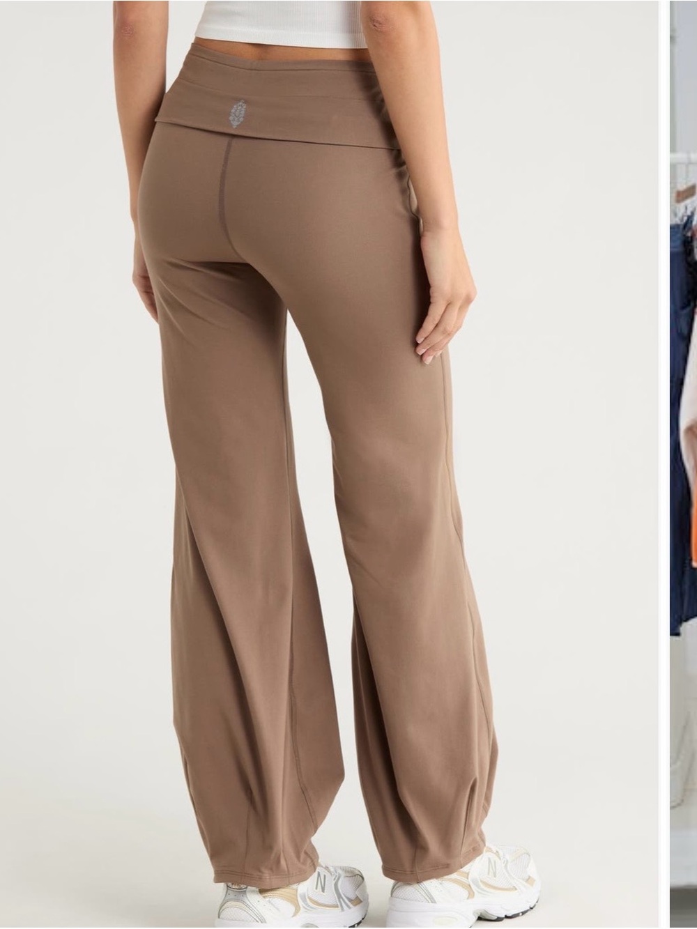 Free people free movement. drawstring, quick step flare pants, sand. - Picture 2 of 4